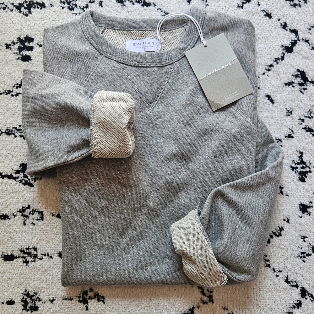 Everlane The Classic French Terry Crewneck Sweatshirt Heather Gray XXS‎ - Picture 12 of 13